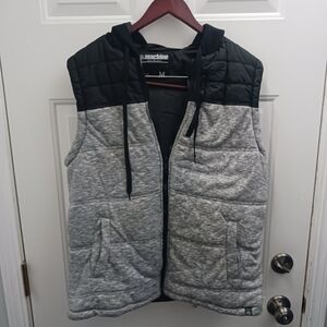 Black and Gray Quilted Vest